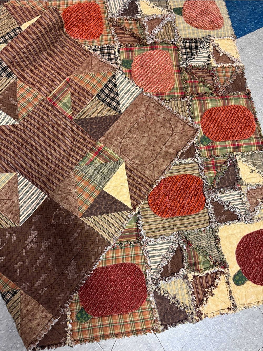 pumpkin rag quilt